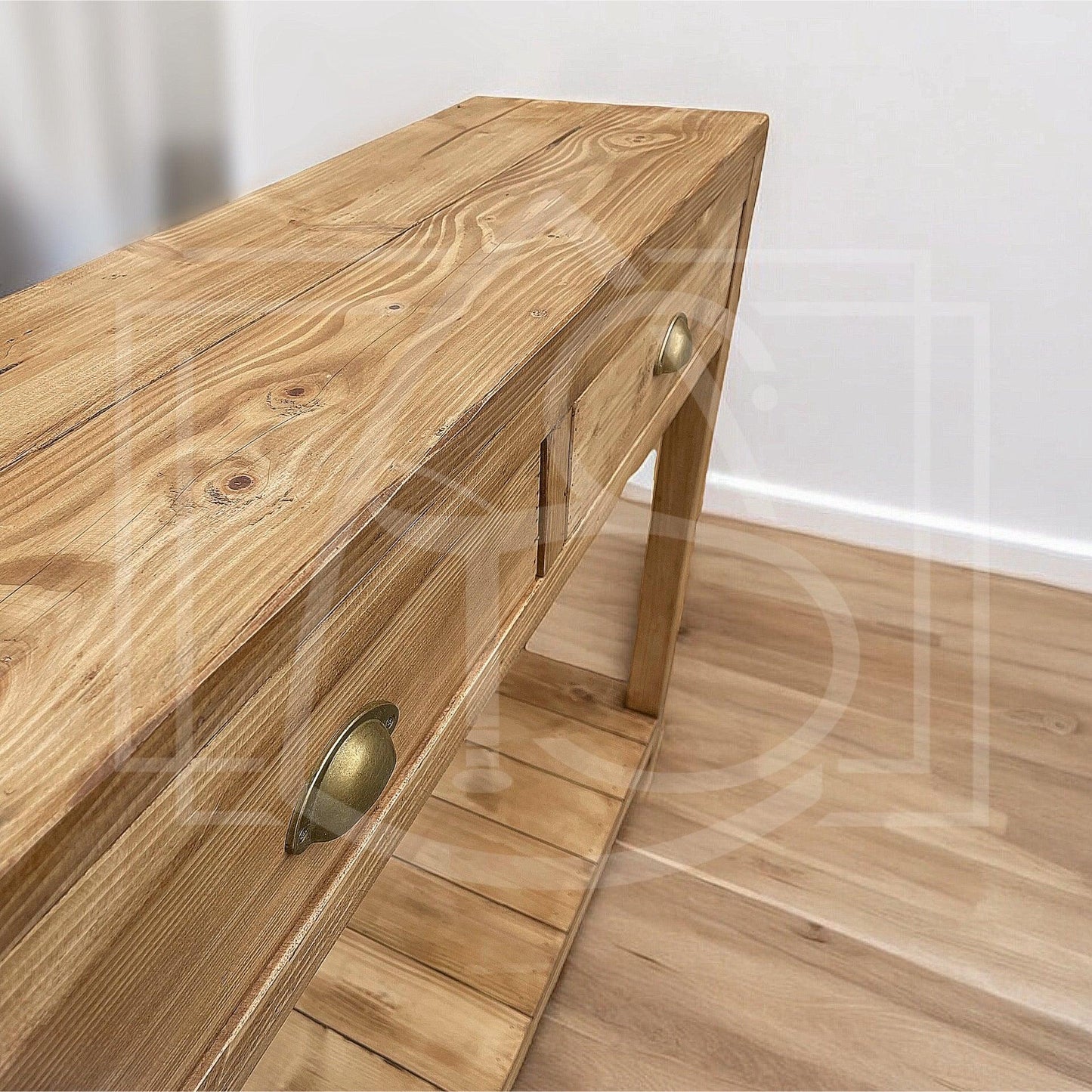 Console en bois massif Sherwood - 2 tiroirs - TimberSteel Atelier