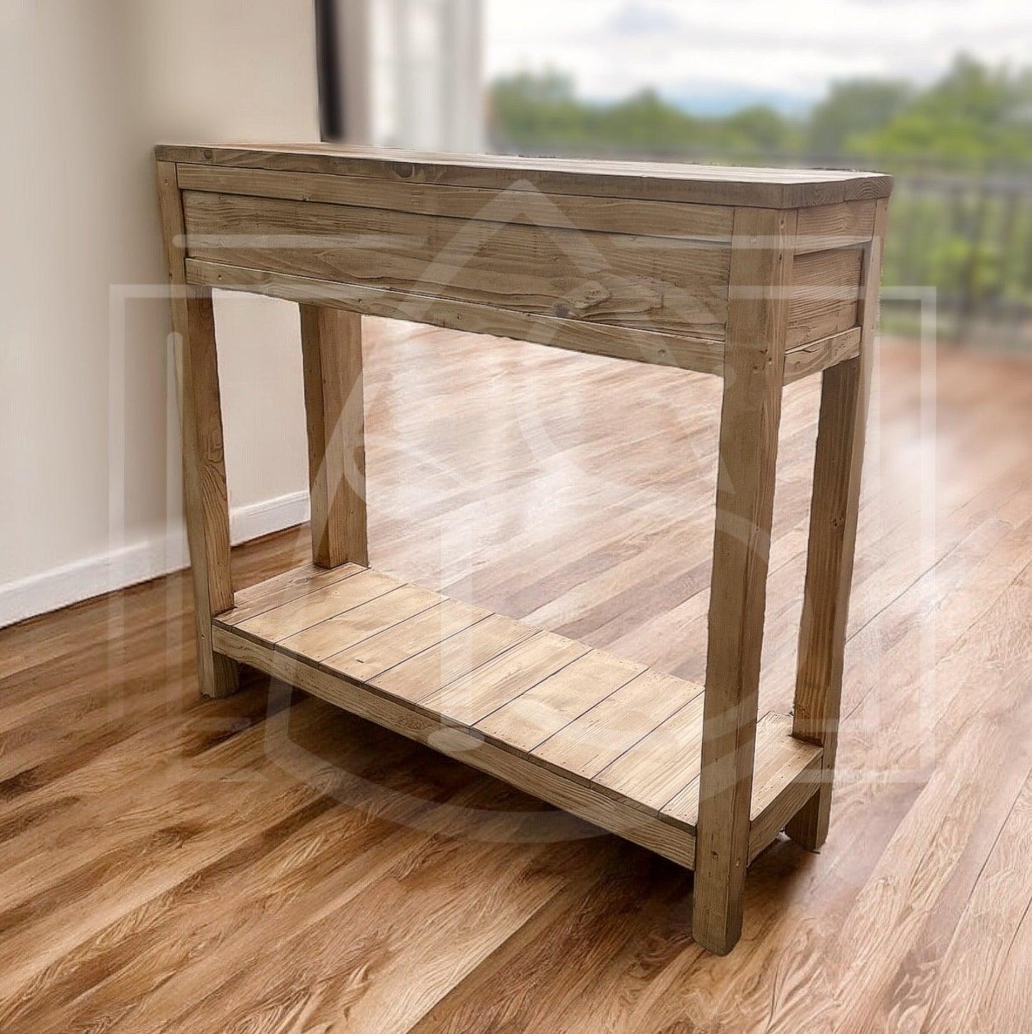 Console en bois massif Sherwood - 2 tiroirs - TimberSteel Atelier
