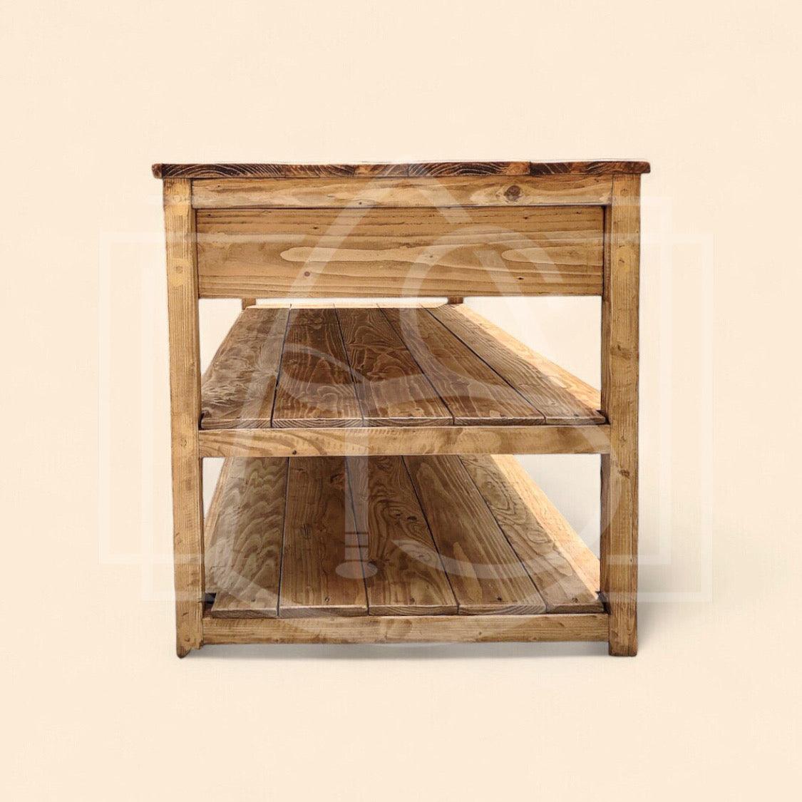 Ilot de cuisine central sur mesure Volga (avec porte serviette metal) - TimberSteel Atelier