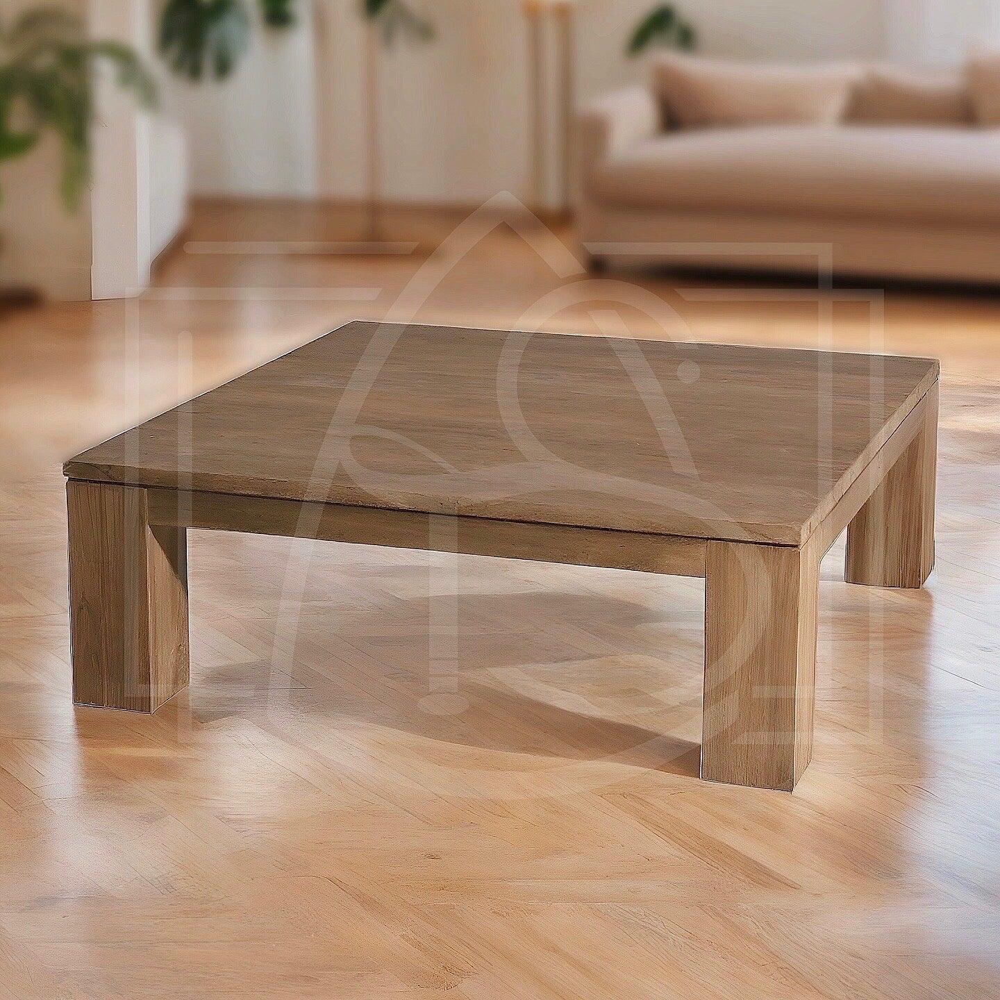 Table Basse de Salon carrée en Bois Massif - TimberSteel Atelier