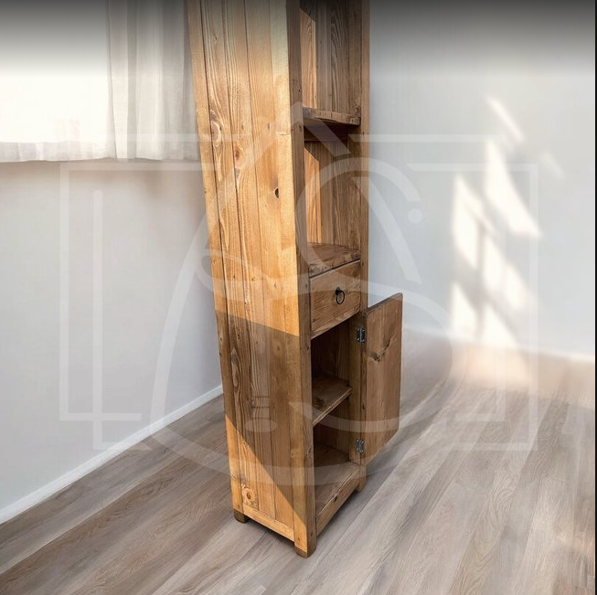 Lot meubles de salle de bain Nyong en bois massif.