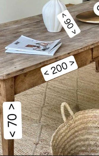 Meuble Table de ferme & Table basse de salon en bois massif