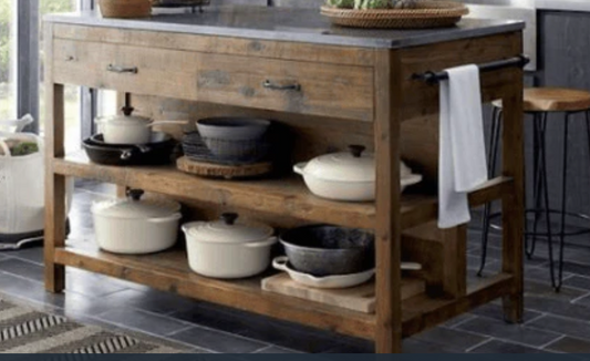 Îlot de Cuisine Madawaska avec plateau a débordement - TimberSteel Atelier