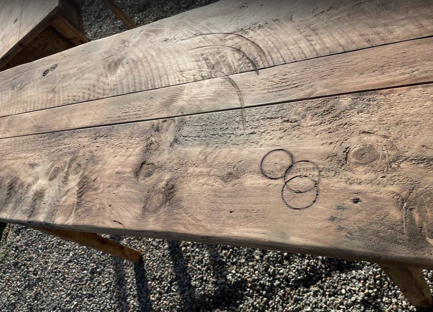 Meuble sous vasque Vintage en bois vieilli (Maningoza) - Dispo de suite - TimberSteel Atelier