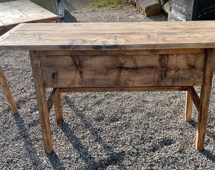 Meuble sous vasque Vintage en bois vieilli (Maningoza) - Dispo de suite - TimberSteel Atelier