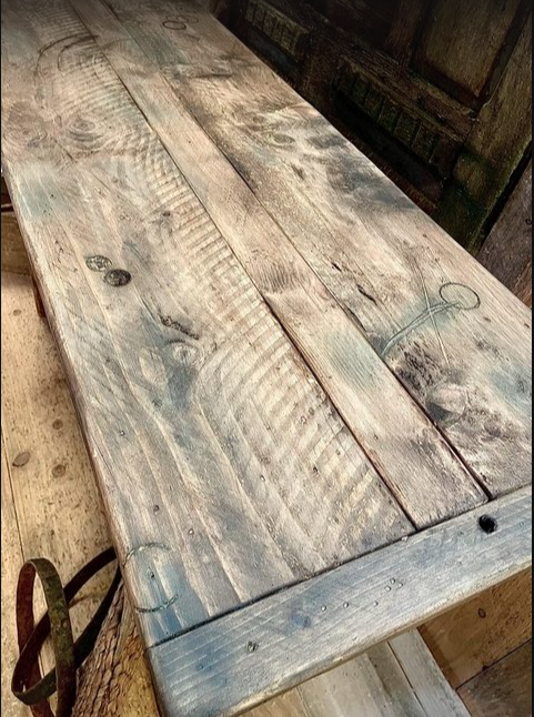 Meuble sous vasque Vintage en bois vieilli (Maningoza) - Dispo de suite - TimberSteel Atelier