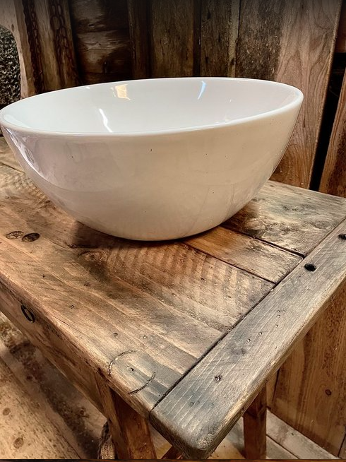 Meuble sous vasque Vintage en bois vieilli (Maningoza) - Dispo de suite - TimberSteel Atelier