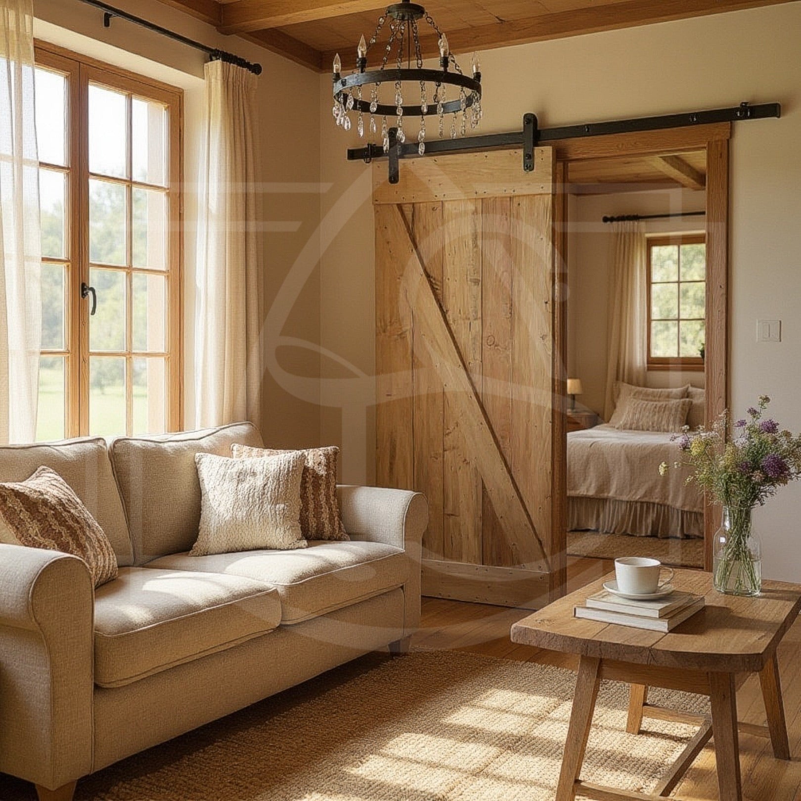 Porte Coulissante style Grange sur mesure ( IBIS ) - TimberSteel Atelier