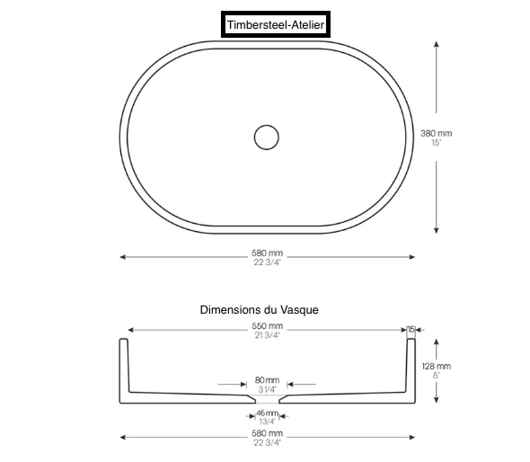 Vasque Lavabo en Béton Décarboné - TimberSteel Atelier