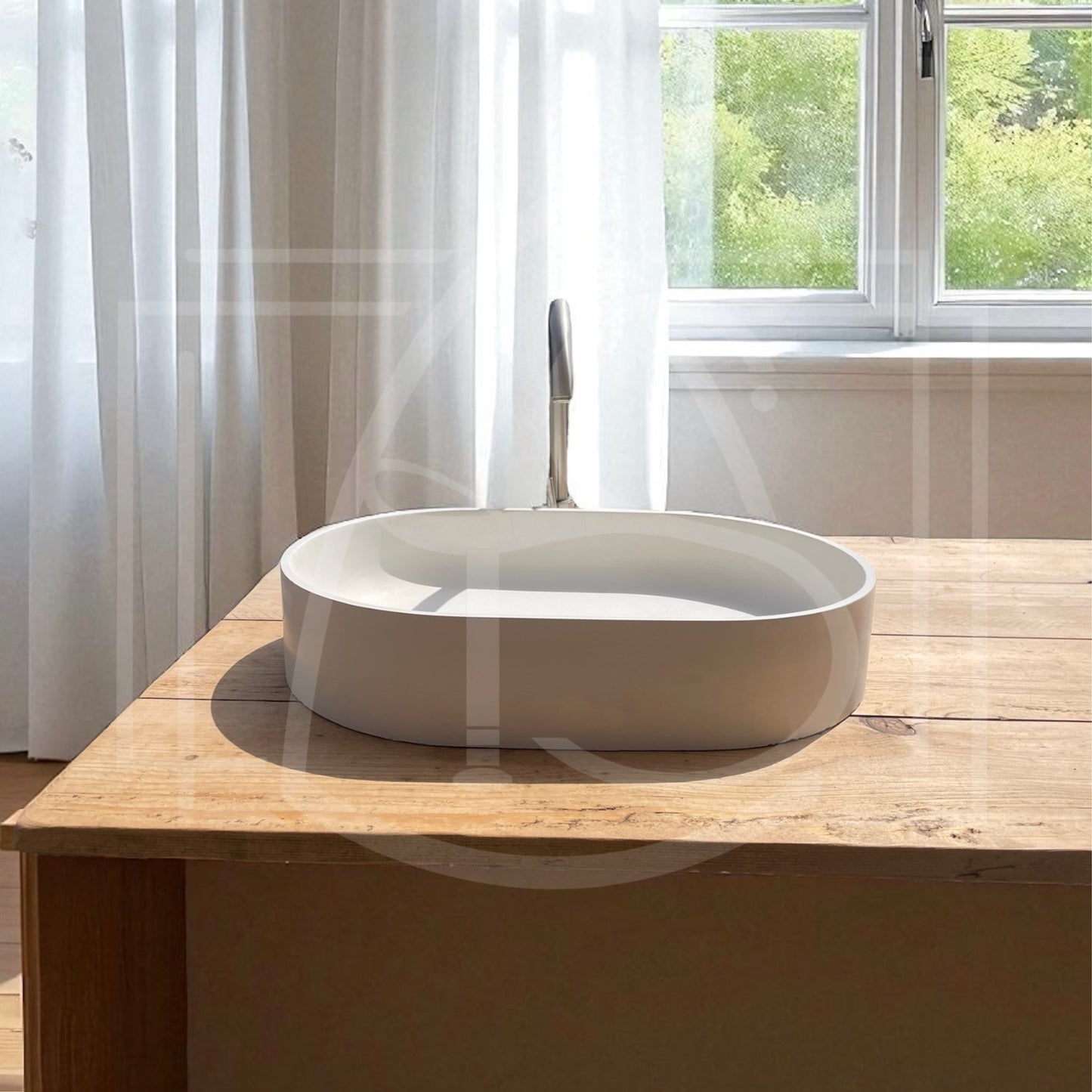 Vasque de salle de bain en beton a poser Ontario