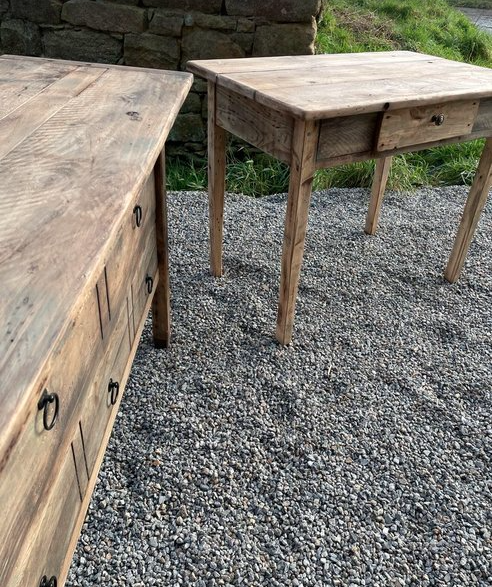 Meuble console Vintage en bois vieilli (Okavango) - TimberSteel Atelier