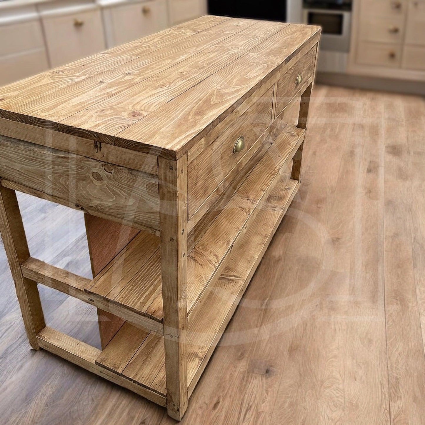 Ilôt central de cuisine sur mesure Baîkal - TimberSteel Atelier