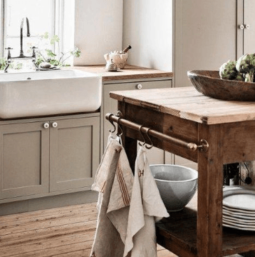 Îlot de Cuisine en Bois mississipi (avec Plan de Travail) - TimberSteel Atelier