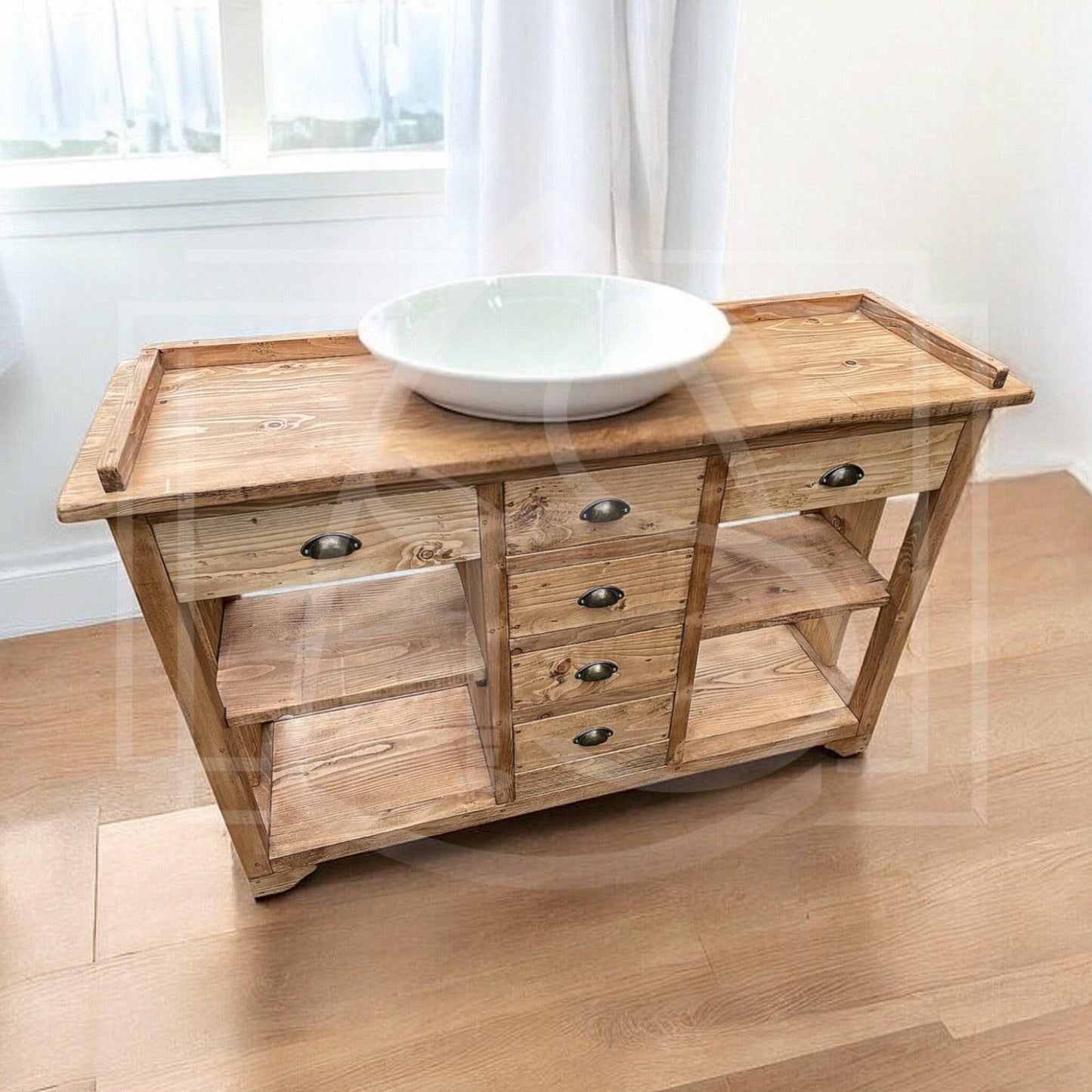 meuble de salle de bain en bois pour vasque a poser