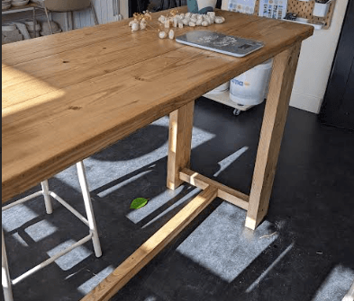 Table Haute en Bois Massif Vostok (style drapier) - TimberSteel Atelier