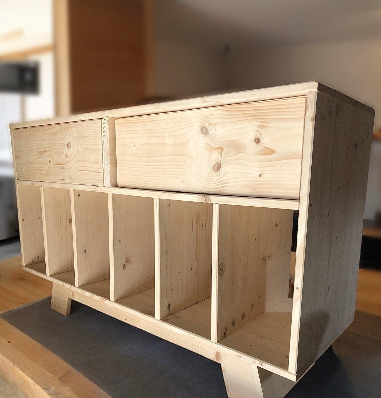 Meuble de rangement Vinyle sur mesure - TimberSteel Atelier