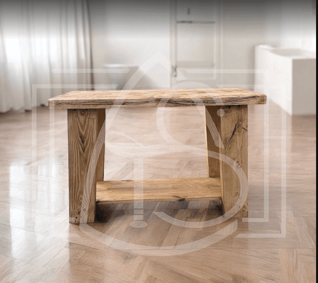 Console en bois massif sous vasque de salle de bain - Poyang - TimberSteel Atelier