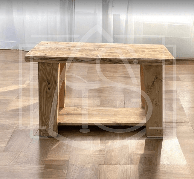 Console en bois massif sous vasque de salle de bain - Poyang - TimberSteel Atelier
