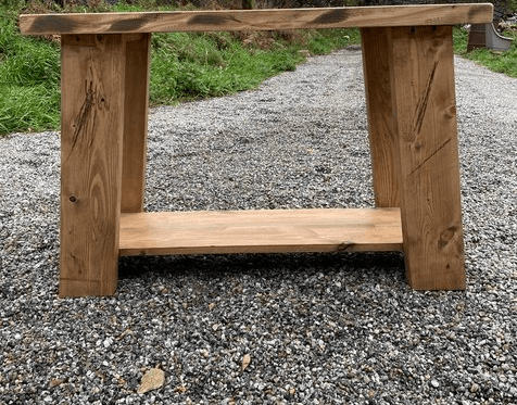 Console en bois massif sous vasque de salle de bain - Poyang - TimberSteel Atelier