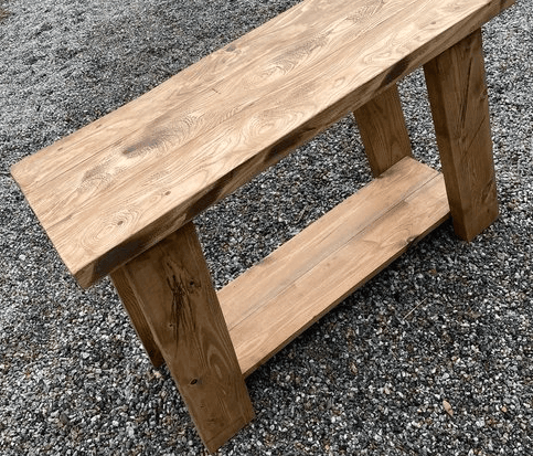 Console en bois massif sous vasque de salle de bain - Poyang - TimberSteel Atelier