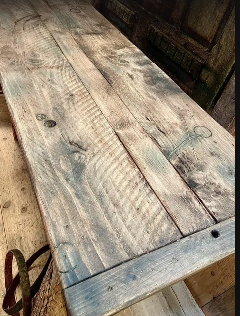 Meuble console Vintage en bois vieilli (Okavango) - TimberSteel Atelier