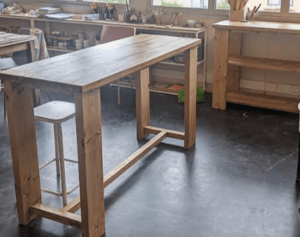 Table Haute en Bois Massif Vostok (style drapier) - TimberSteel Atelier