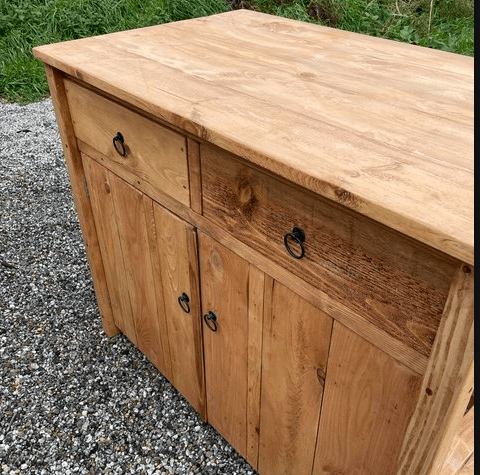 Meuble de Cuisine Écoresponsable Mackenzie (en Bois Massif) ♻️ - TimberSteel Atelier