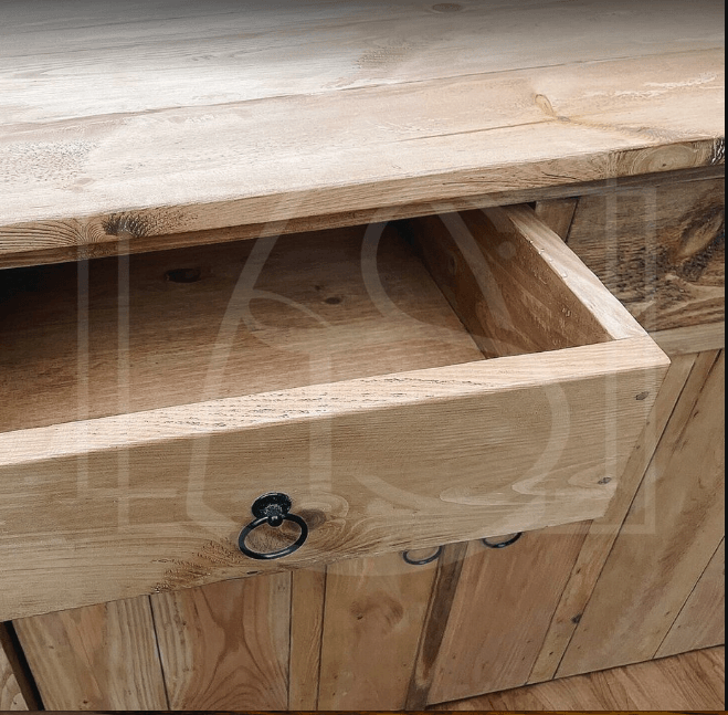 Meuble de Cuisine Écoresponsable Mackenzie (en Bois Massif) ♻️ - TimberSteel Atelier