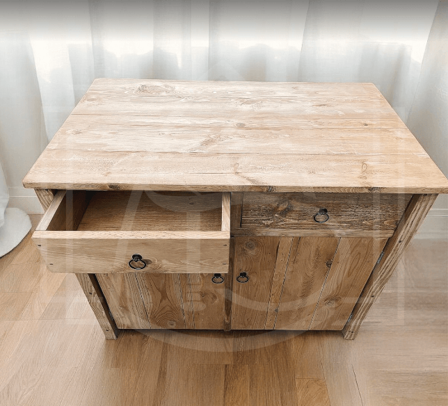 Meuble de Cuisine Écoresponsable Mackenzie (en Bois Massif) ♻️ - TimberSteel Atelier