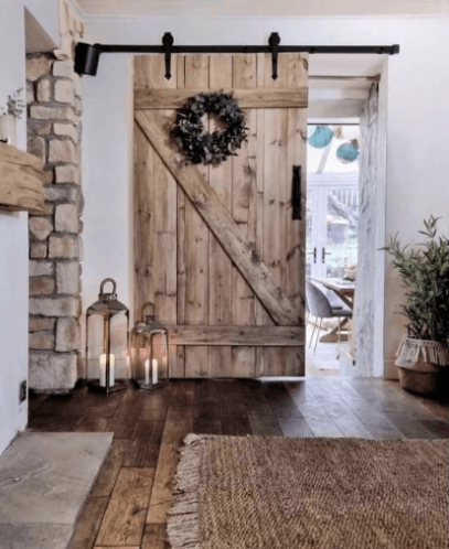 Porte de cuisine ,chambre , couloir coulissante bois (Fauvette) - TimberSteel Atelier