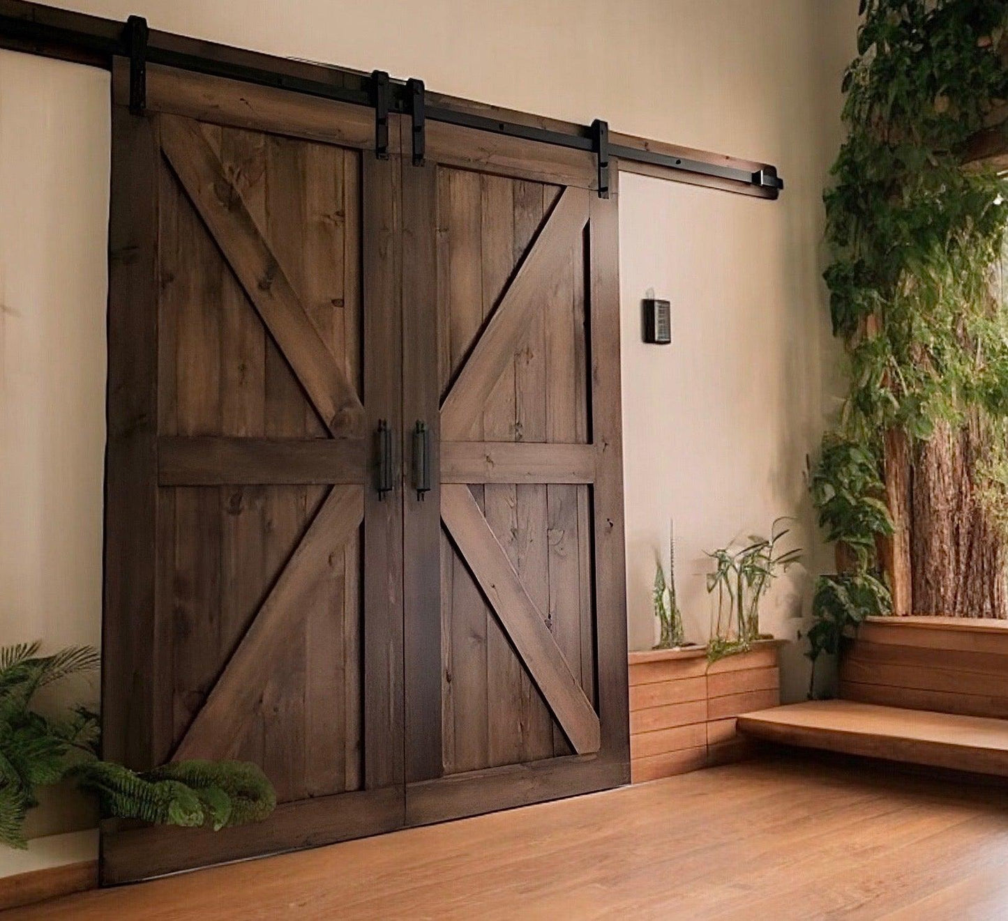 Porte coulissante sur mesure Double (Corneille) - TimberSteel Atelier