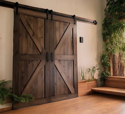 Porte coulissante sur mesure Double (Corneille) - TimberSteel Atelier