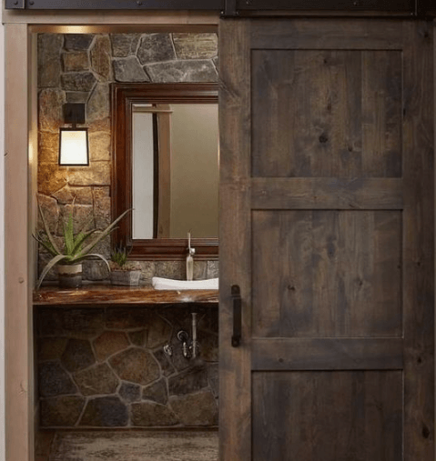 Porte avec système de coulisse en fer (Bergeronette) - TimberSteel Atelier