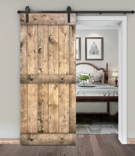 Porte Coulissante en bois pour chambre sur mesure (Marabout) - TimberSteel Atelier