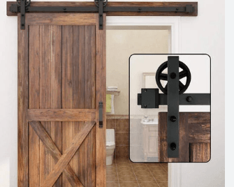 Porte de Grange en Bois massif coulissante (Bouvreuil) - TimberSteel Atelier