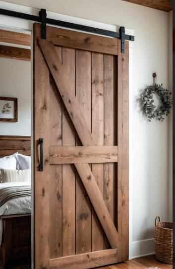 Porte de salle a manger , entrée coulissante bois (Grive) (160cm a 210cm) - TimberSteel Atelier