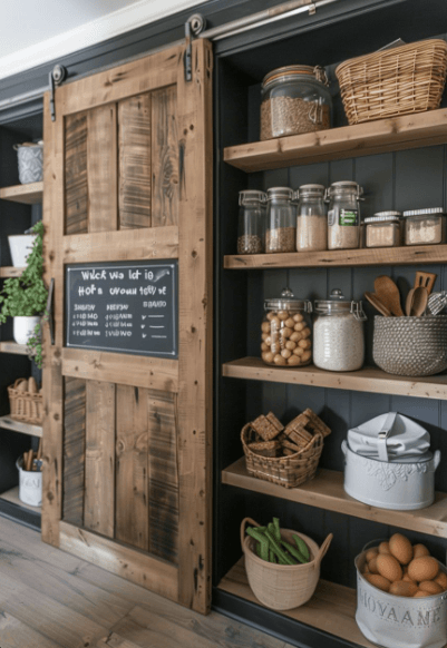 Porte de cuisine coulissante Garde manger (Chardonneret) (160cm a 210cm) - TimberSteel Atelier