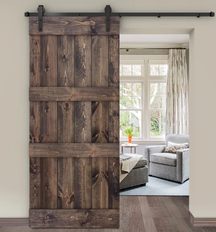 Porte sur mesure coulissante ( Tourterelle ) - TimberSteel Atelier