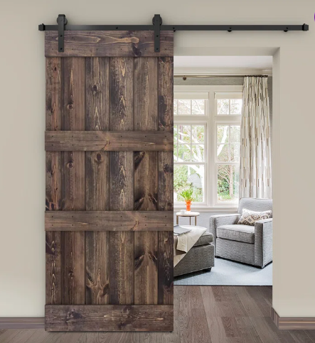 Porte sur mesure coulissante ( Tourterelle ) - TimberSteel Atelier