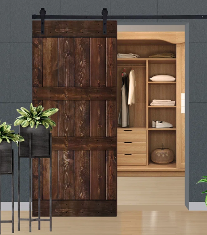 Porte sur mesure coulissante ( Tourterelle ) - TimberSteel Atelier