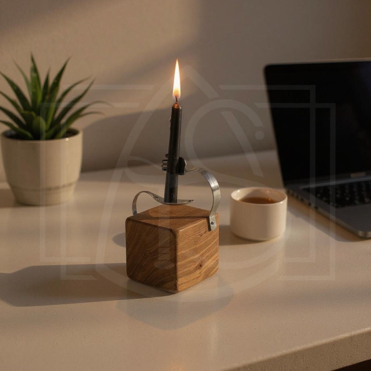 Support de bougie - Halo - en bois recyclé - TimberSteel Atelier