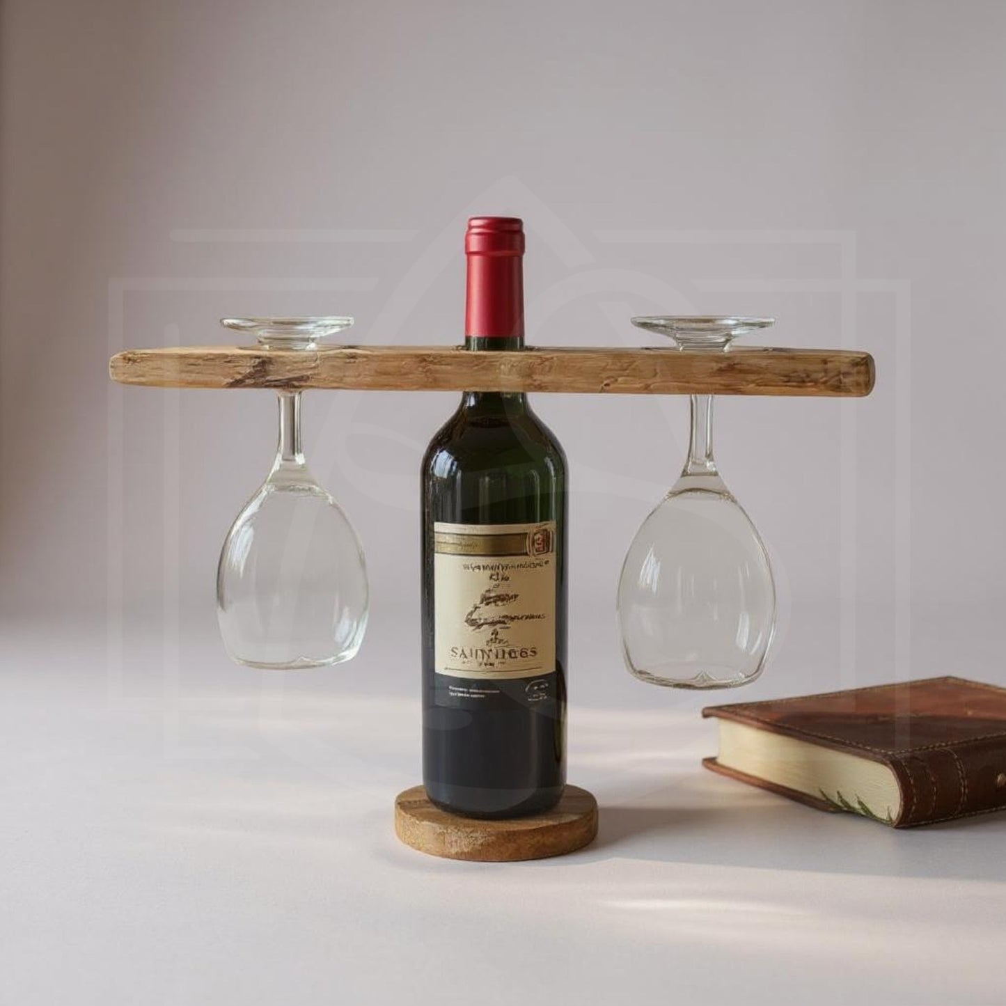 Support en bois massif pour verre à vin et bouteille - TimberSteel Atelier