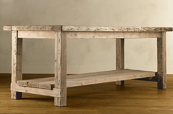 Table de Cuisine haute Huang he (en Bois Massif sur Mesure) - TimberSteel Atelier