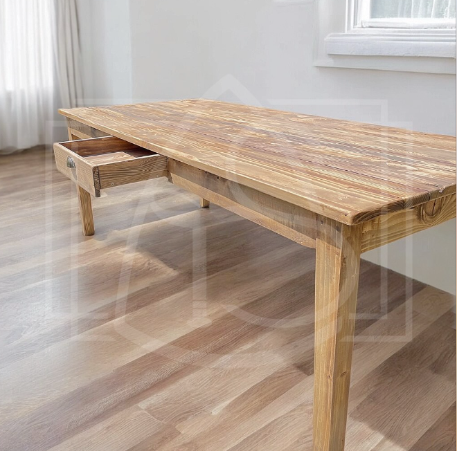 Table de ferme en bois massif Ruvuma - TimberSteel Atelier