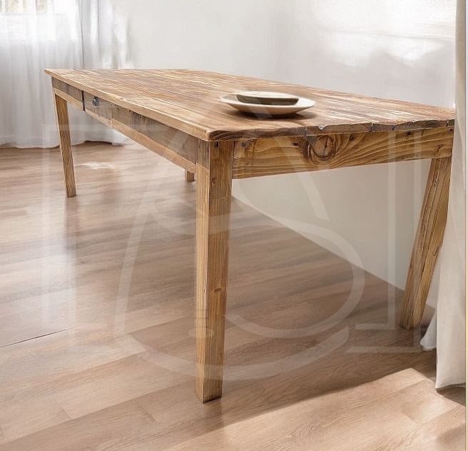 Table de ferme en bois massif Ruvuma - TimberSteel Atelier