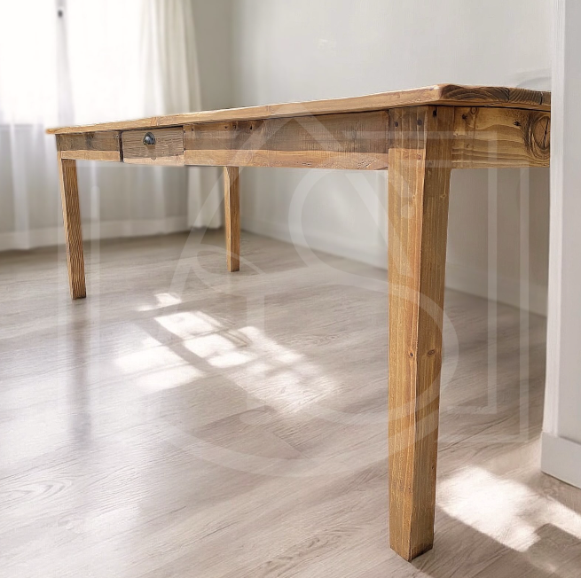 Table de ferme en bois massif Ruvuma - TimberSteel Atelier