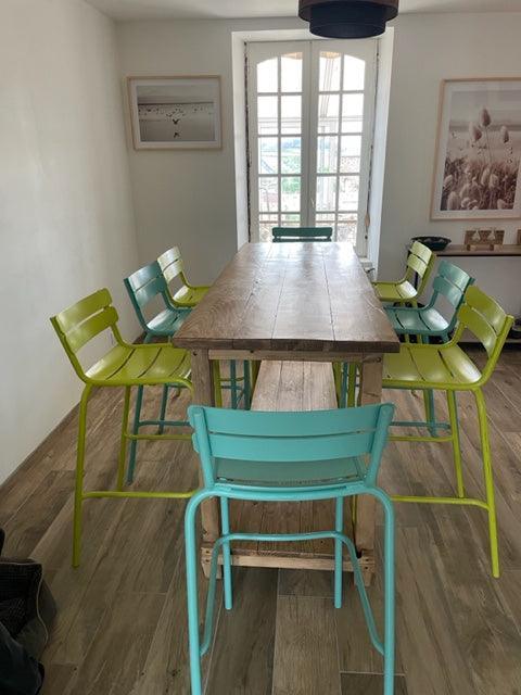 ilôt de cuisine vintage Yangtsé en bois massif - TimberSteel Atelier