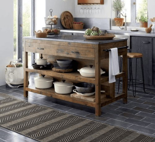 ilôt central de cuisine Grand Tiroir Madawaska (Bois massif) - TimberSteel Atelier