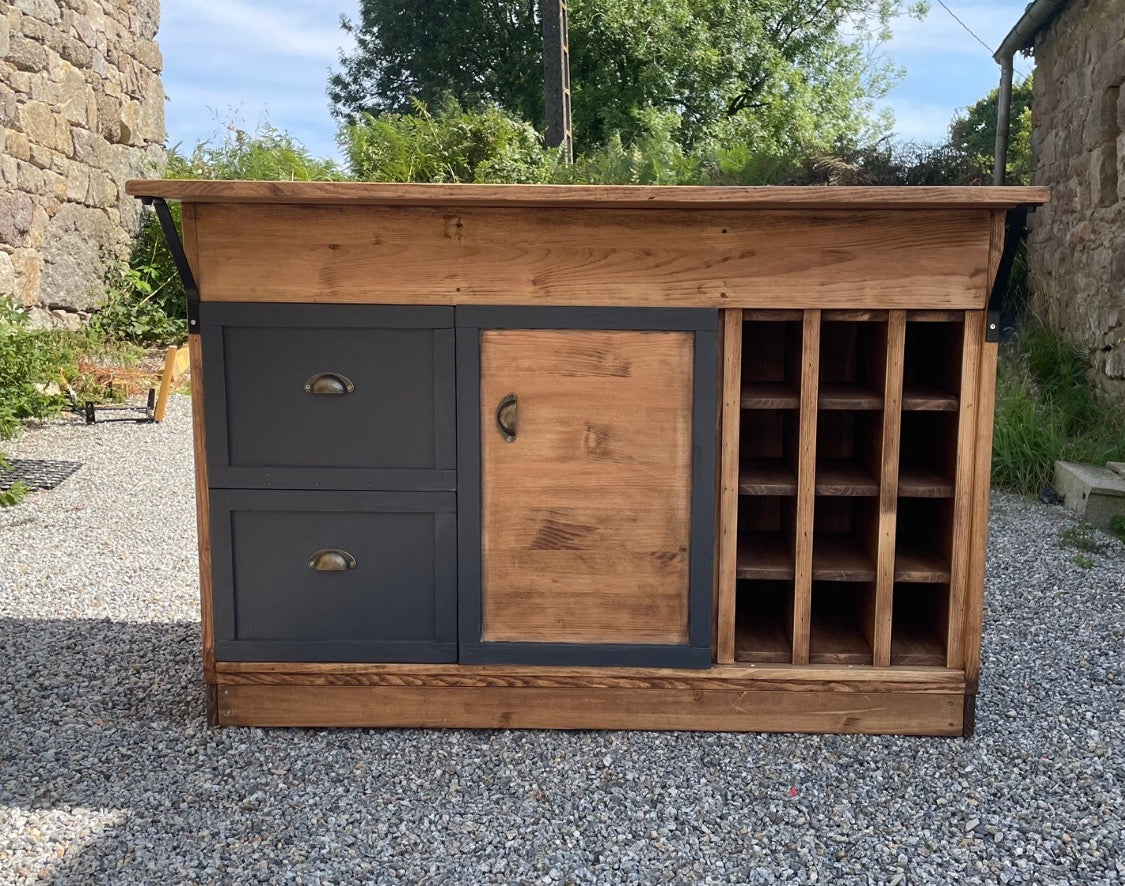 meuble Ilôt de cuisine sur mesure Copacabana - TimberSteel Atelier