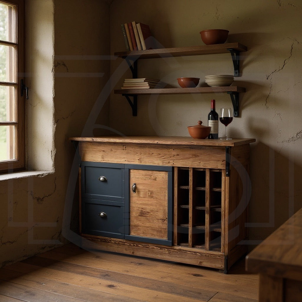 meuble Ilôt de cuisine sur mesure Copacabana - TimberSteel Atelier